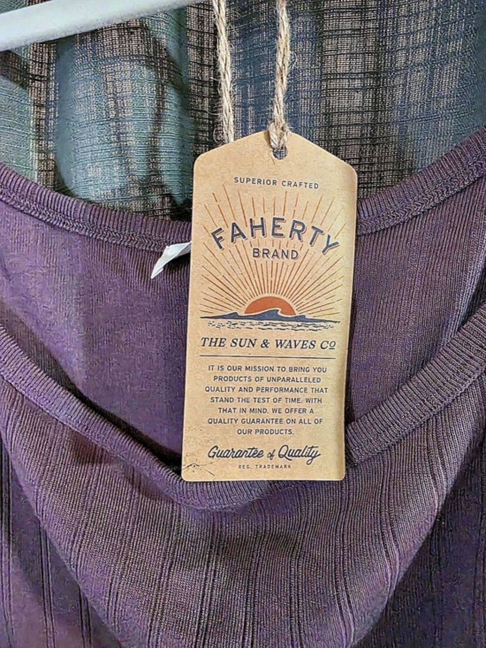 Faherty Sunday Rib Tank Ribbed Tank in Purple Large NWT - Picture 5 of 8